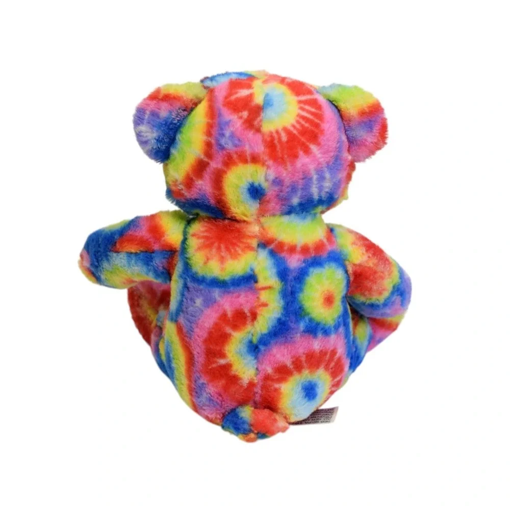 2011 Peace Pals Rainbow Tie Dye Pink Nose Teddy Bear 8